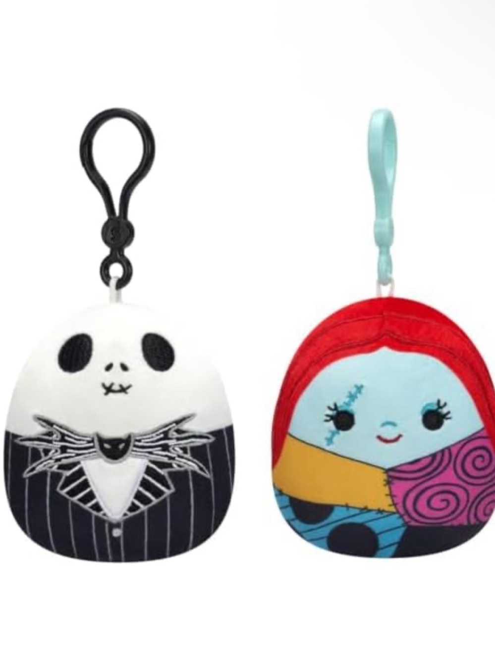 Squishmallow Jack Skellington and Sally Clips - NEW